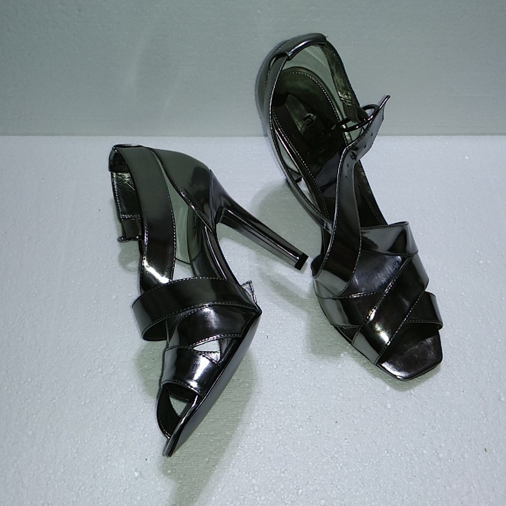 Next NSJOSALYN2 Silver Patent Strappy Heels Size 8